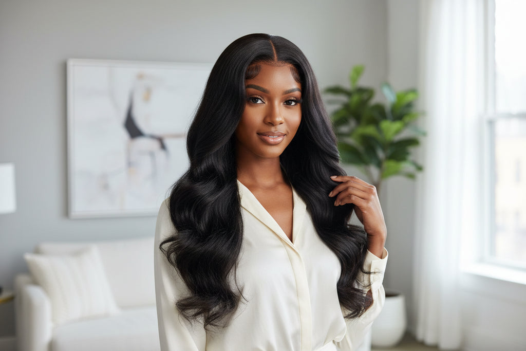 5"x5" Body Wave Wear & Go Glueless #1B Lace Closure Wig-100% Human Hair