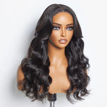 Load image into Gallery viewer, 18”-24″ Body-Wave Glueless Lace Closure Wig – 5×5, Natural Black, 100% Human Hair
