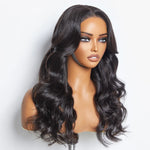 Load image into Gallery viewer, 18”-24″ Body-Wave Glueless Lace Closure Wig – 5×5, Natural Black, 100% Human Hair
