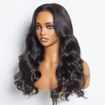 Load image into Gallery viewer, 18”-24″ Body-Wave Glueless Lace Closure Wig – 5×5, Natural Black, 100% Human Hair
