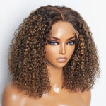 Load image into Gallery viewer, 14 inch 5"x5" Closure Lace Wig Kinky Curly Brazilian Human Virgin Hair 150% Density
