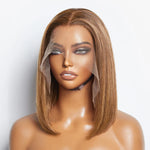 Load image into Gallery viewer, 12 Inches 13"x4" #P4/27 Straight Bob Lace Frontal Wig-100% Human Hair
