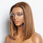 Load image into Gallery viewer, 12 Inches 13"x4" #P4/27 Straight Bob Lace Frontal Wig-100% Human Hair
