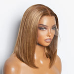 Load image into Gallery viewer, 12 Inches 13"x4" #P4/27 Straight Bob Lace Frontal Wig-100% Human Hair
