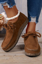 Load image into Gallery viewer, Coffee Lace Up Casual Shoes
