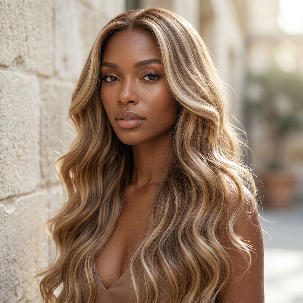 13X6 P4/27 BODYWAVE OMBRE HIGHLIGHT WIG| HD LACE| 100% HUMAN HAIR | 180% Density