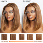 Load image into Gallery viewer, 12 Inches 13"x4" #P4/27 Straight Bob Lace Frontal Wig-100% Human Hair
