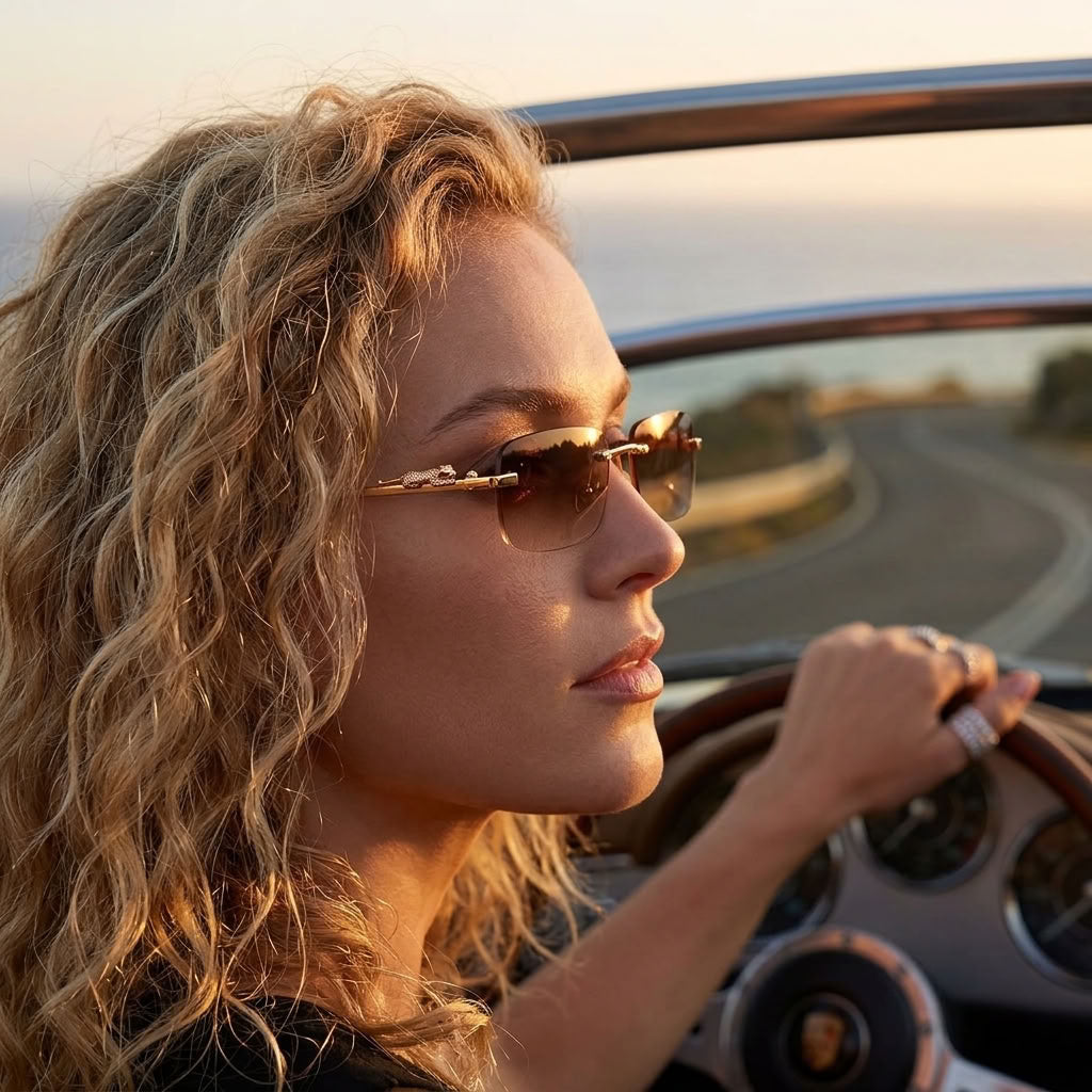 Luxury Rimless Rectangle Sunglasses - Gradient Lenses Y2K Retro Tinted Eyewear
