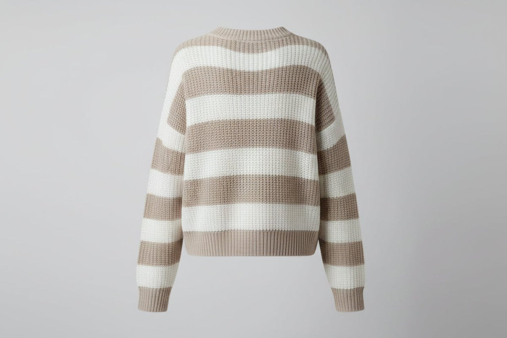 Striped Knit Pullover Sweater - The PM Edit