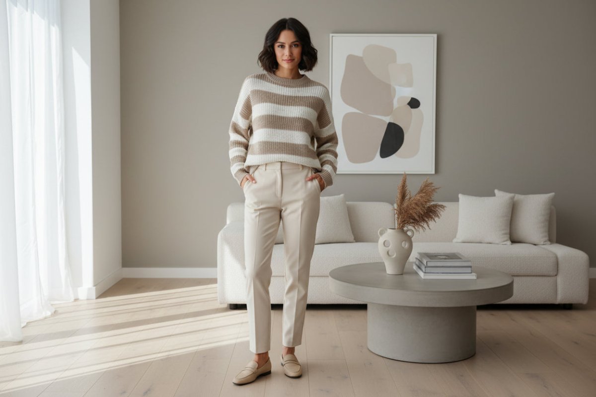 Striped Knit Pullover Sweater - The PM Edit
