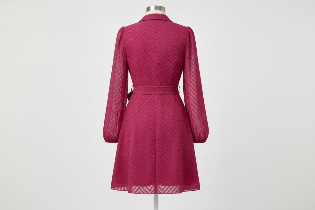 Long Sleeve Wrap Front Dress - The PM Edit