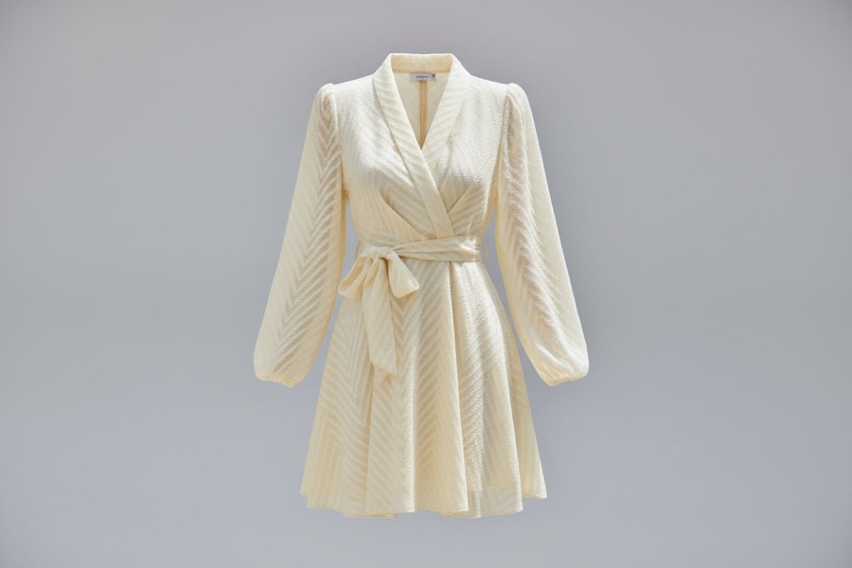 Long Sleeve Wrap Front Dress - The PM Edit