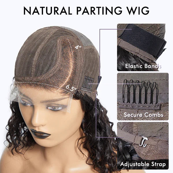 10 inch Bouncy Left C Part Loose Wave Glueless Minimalist HD Lace Wig Ready To Go