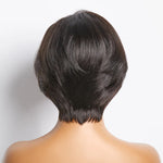 Load image into Gallery viewer, 8 Inches 4"x4" Natural Black Straight Bob Side Part Lace Closure Wig-100% Human Hair
