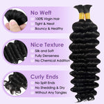 Load image into Gallery viewer, Deep Wave Bulk Hair For Braiding #1B Natural Black
