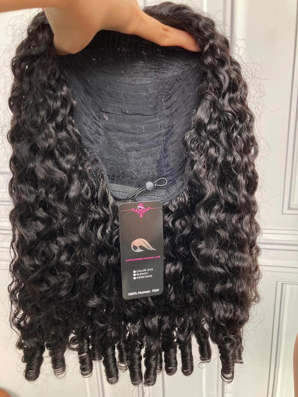 #1B Natural Black Burmese Curly Half Wig 180% Density