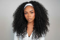 #1B Natural Black Burmese Curly Half Wig 180% Density