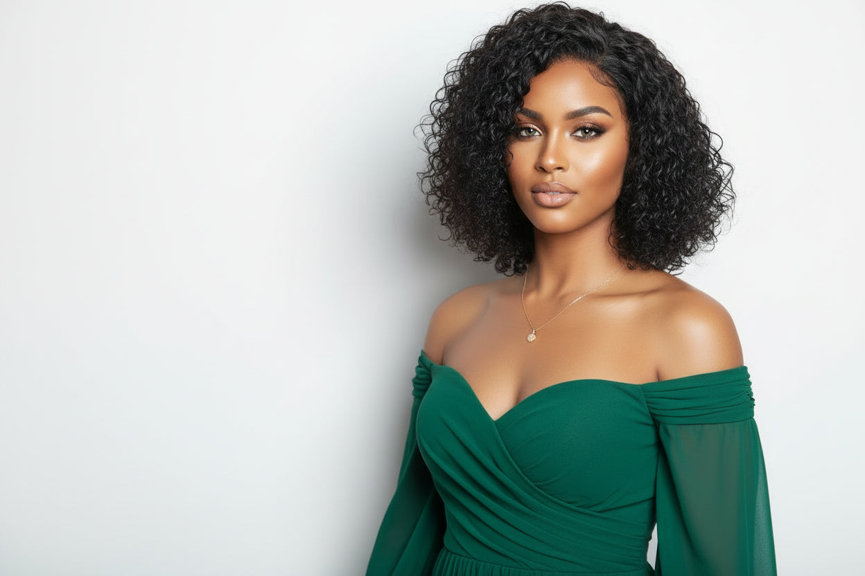 Pre-Plucked 13x4 Lace Front Water Wave Bob Wig 150% Density