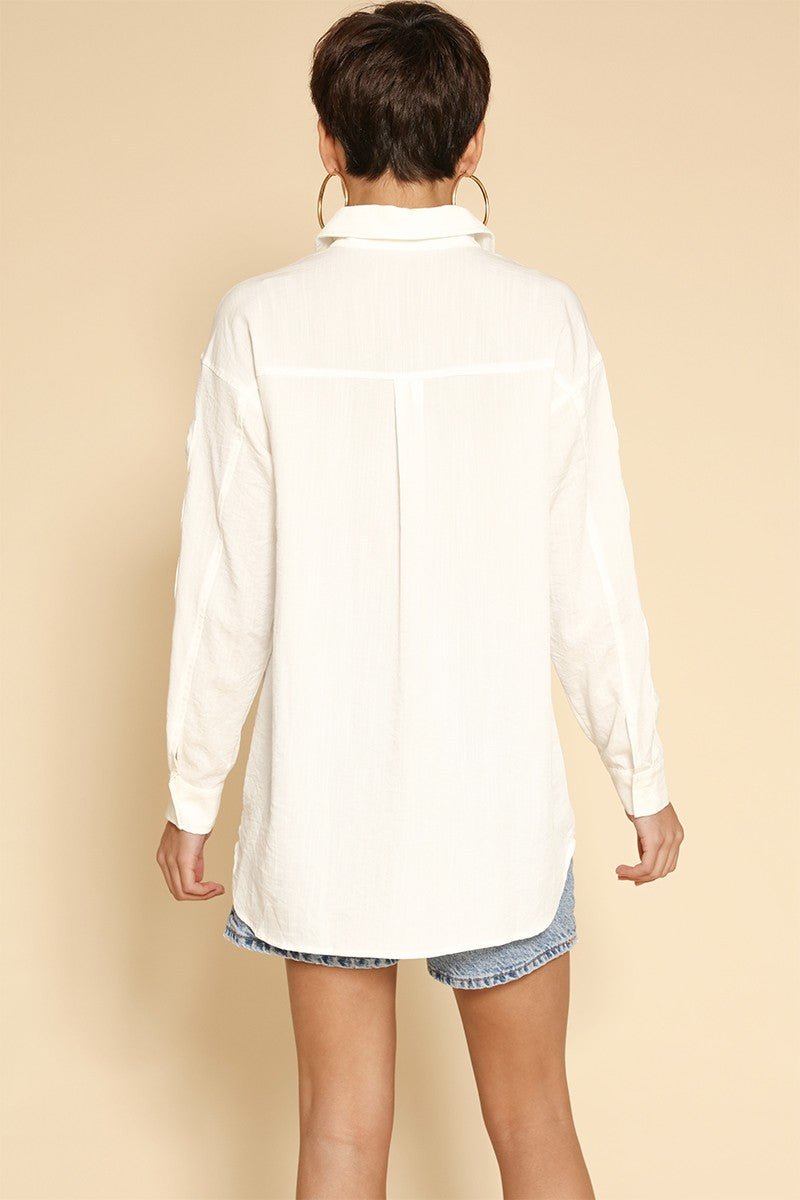Bow Sleeve Button Down Shirt - The PM Edit