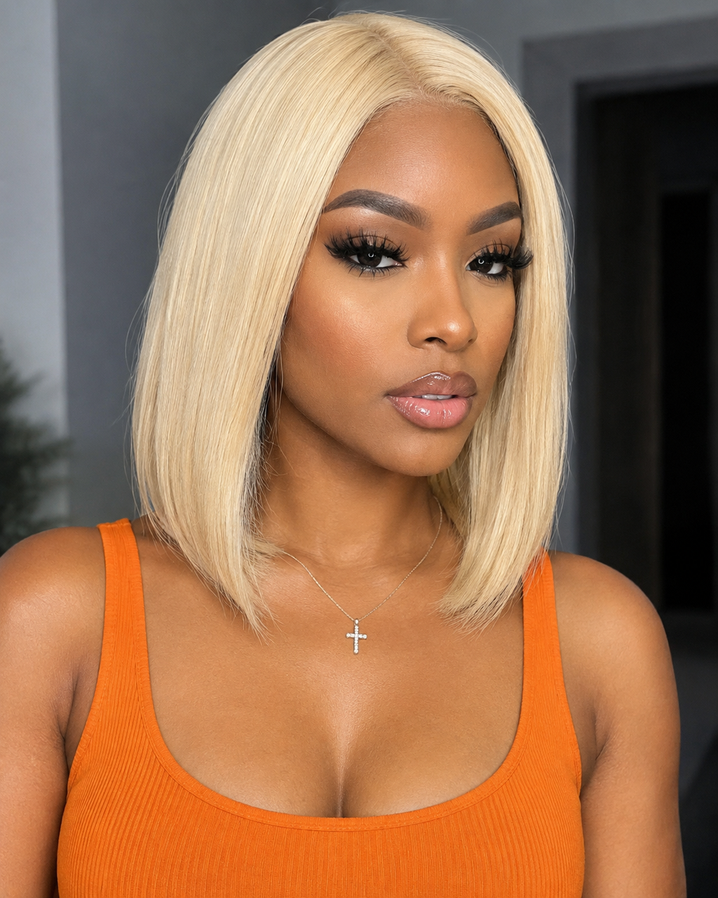 613 Blonde Short Bob Wig Straight | 13x4 Lace Front Bob Wig | 100% Human Hair