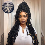 Load image into Gallery viewer, 30 Inches 4x4 Boho Goddess Faux Locs Lace Closure Wigs 200% Density-100% Handmade
