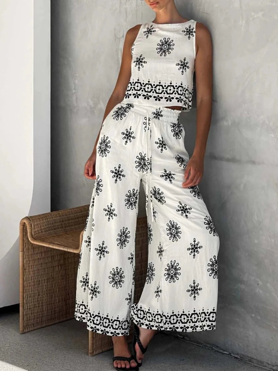 Printed Tank and Pants Set - The PM Edit