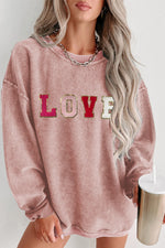 Load image into Gallery viewer, LOVE Round Neck Dropped Shoulder Sweatshirt
