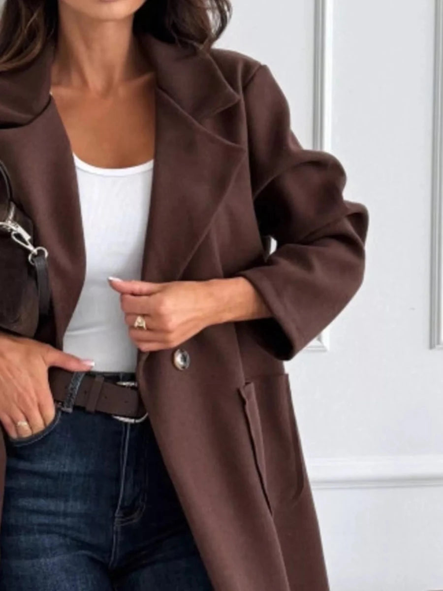 Long - Sleeve Single - Breasted Trench Coat - The PM Edit
