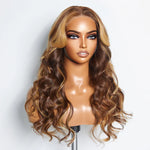 Load image into Gallery viewer, 24″ P4/27 Body-Wave 5×5 Glueless Lace Closure Wig – 100% Human Hair

