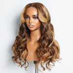 Load image into Gallery viewer, 24″ P4/27 Body-Wave 5×5 Glueless Lace Closure Wig – 100% Human Hair
