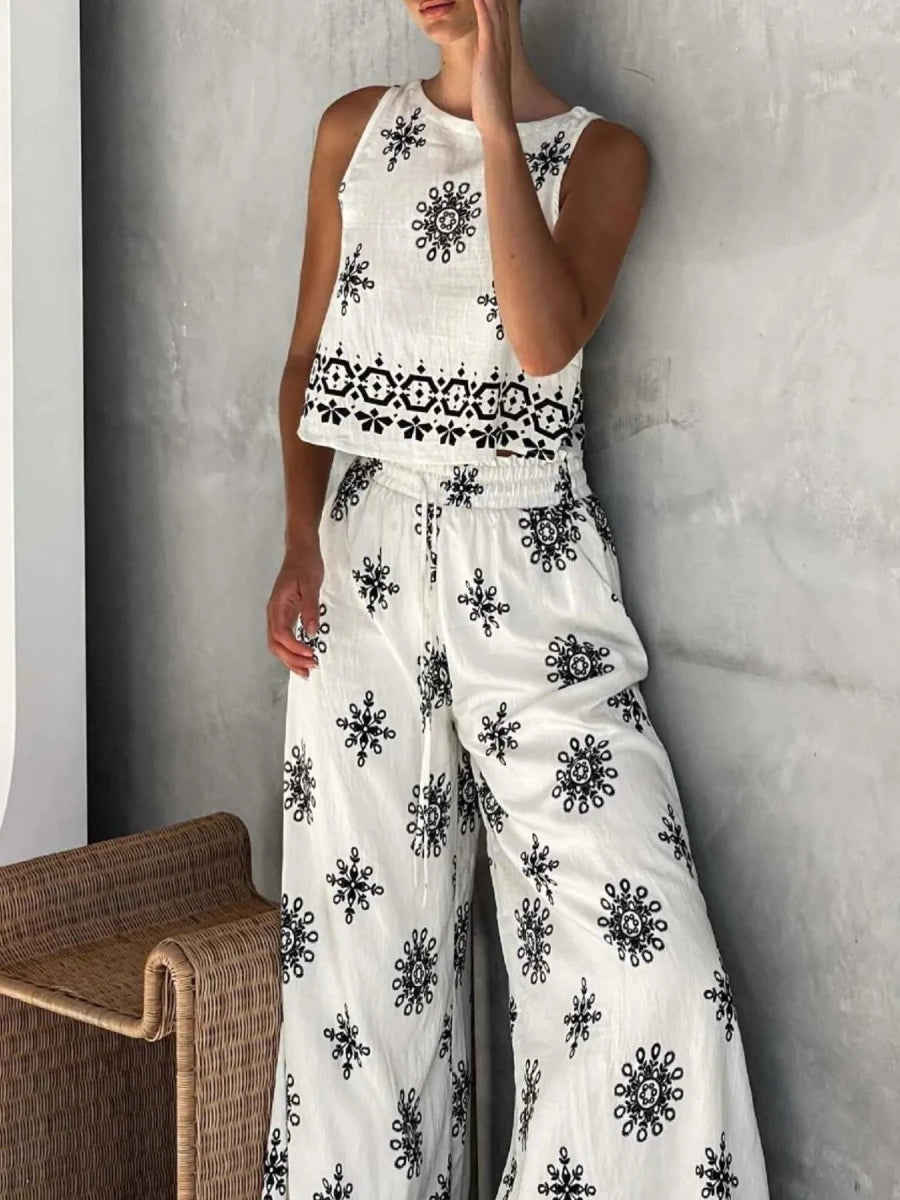 Printed Tank and Pants Set - The PM Edit