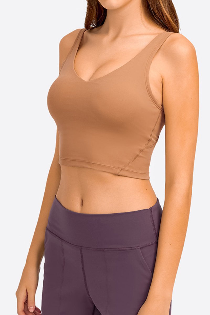 V-Neck Crop Sports Bra - The PM Edit