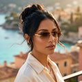 Luxury Rimless Rectangle Sunglasses - Gradient Lenses Y2K Retro Tinted Eyewear