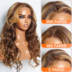 Load image into Gallery viewer, 24″ P4/27 Body-Wave 5×5 Glueless Lace Closure Wig – 100% Human Hair
