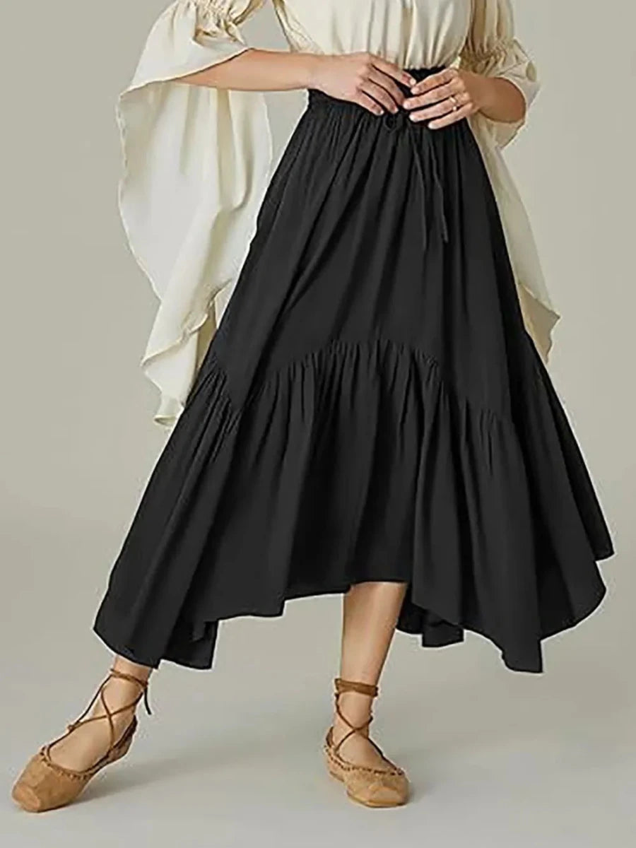 Smocked Waist Band Ruched Layered Skirt - The PM Edit