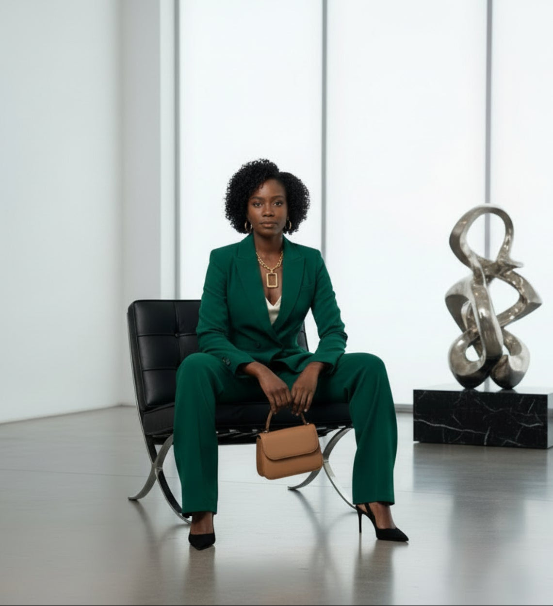 Sculptural Kitten Heel Slingback Pumps | Pointed-Toe Heels in 4 Colors