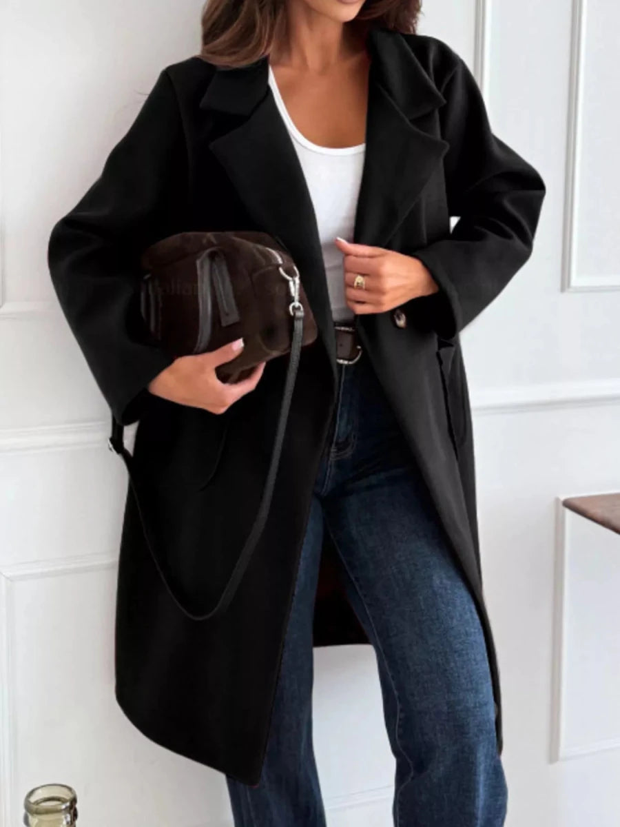 Long - Sleeve Single - Breasted Trench Coat - The PM Edit