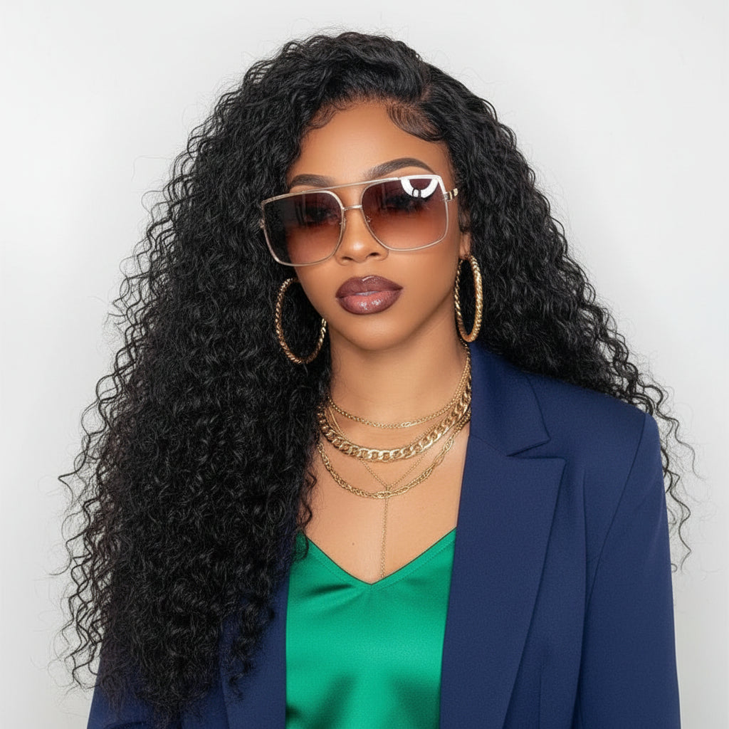 Water-Wave 13×6 Glueless HD Lace Front Wig – 200% Density Virgin Human Hair