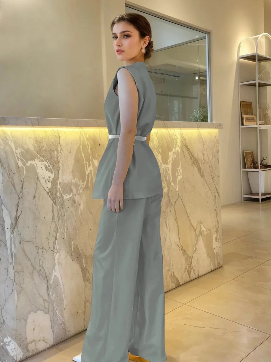 Sleeveless Top and Pants Set - The PM Edit