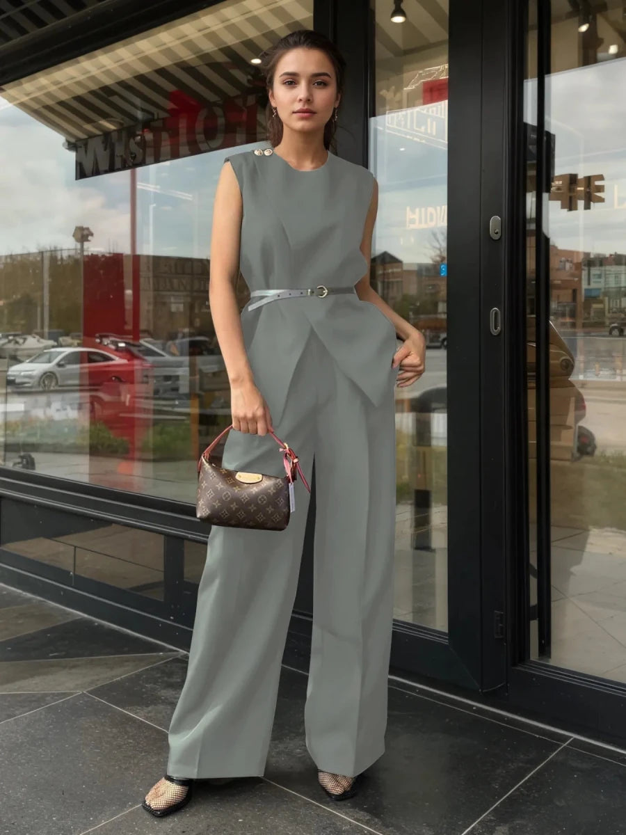 Sleeveless Top and Pants Set - The PM Edit