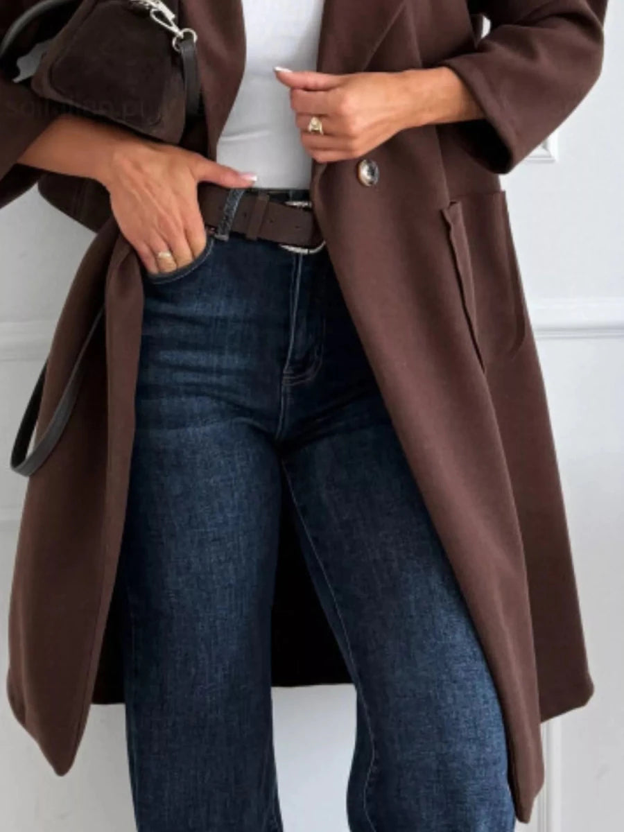 Long - Sleeve Single - Breasted Trench Coat - The PM Edit