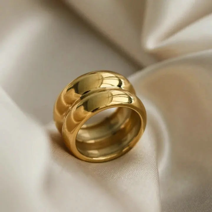 Chunky Gold Dome Ring | 18K PVD Gold | Non-Tarnish Stainless Steel