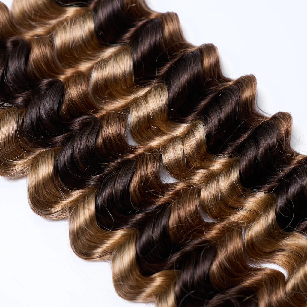 20inch Deep Wave Bulk Hair For Braiding #P4/27 Color/Boho Braids