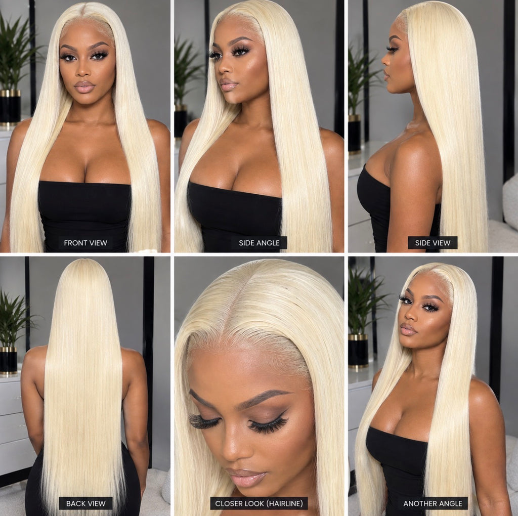 613 Platinum Blonde Straight 13x6 HD Lace Frontal Human Hair Wig