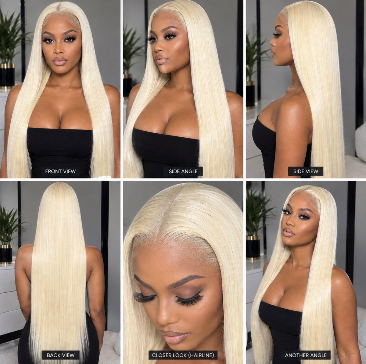 613 Platinum Blonde Straight 13x6 HD Lace Frontal Human Hair Wig