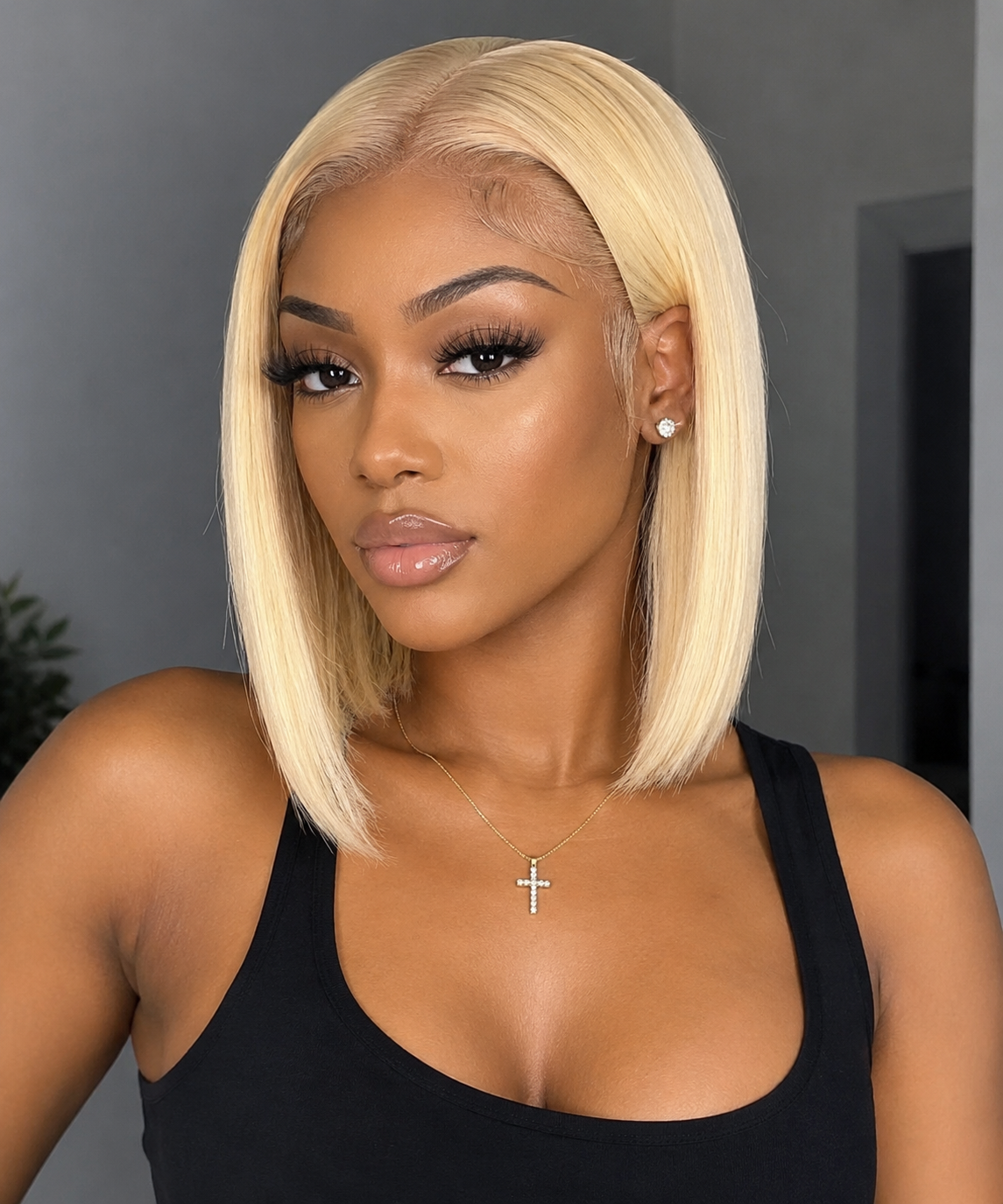 613 Blonde Short Bob Wig Straight | 13x4 Lace Front Bob Wig | 100% Human Hair