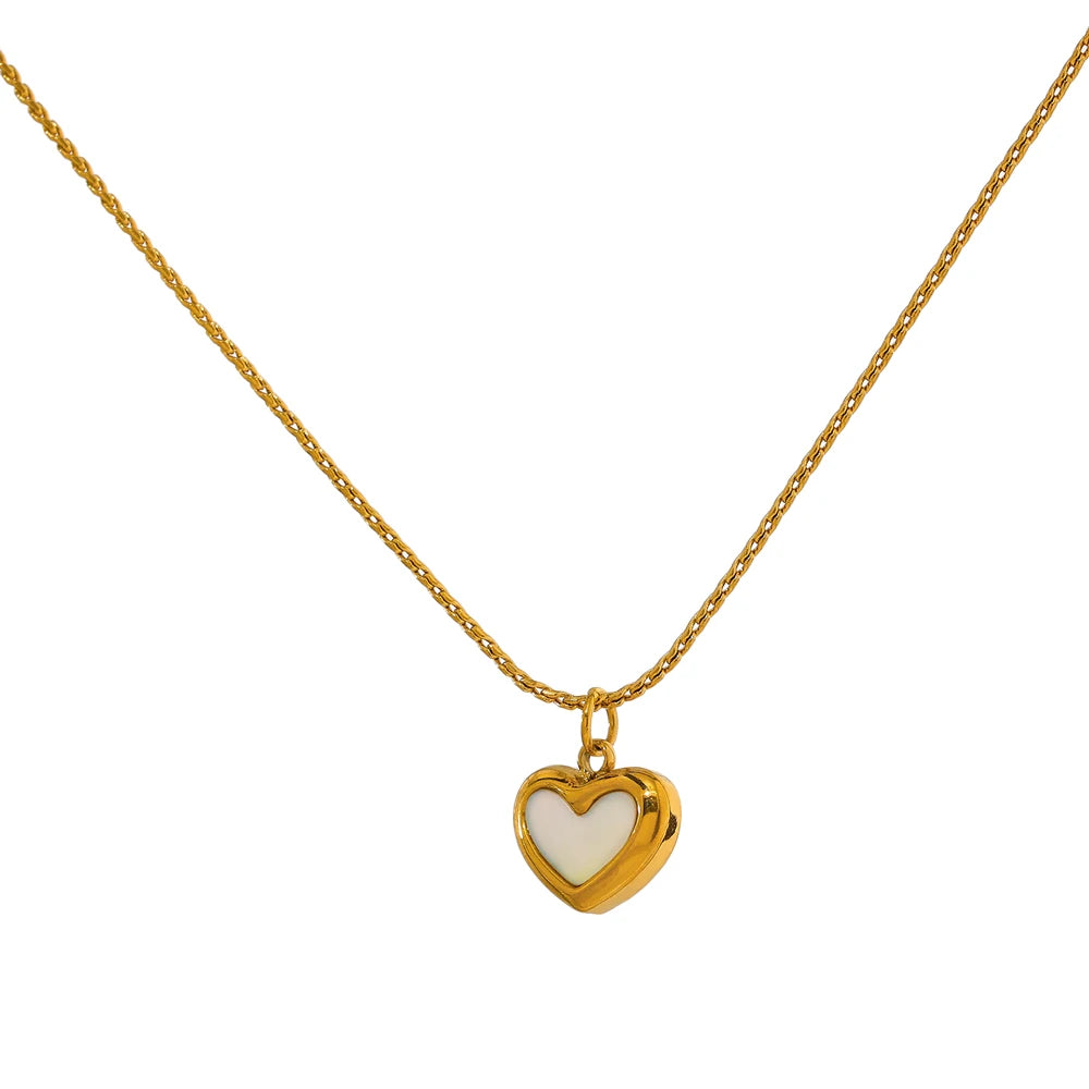 Gold-Plated Stainless Steel Heart Jewelry, Bracelet & Necklace
