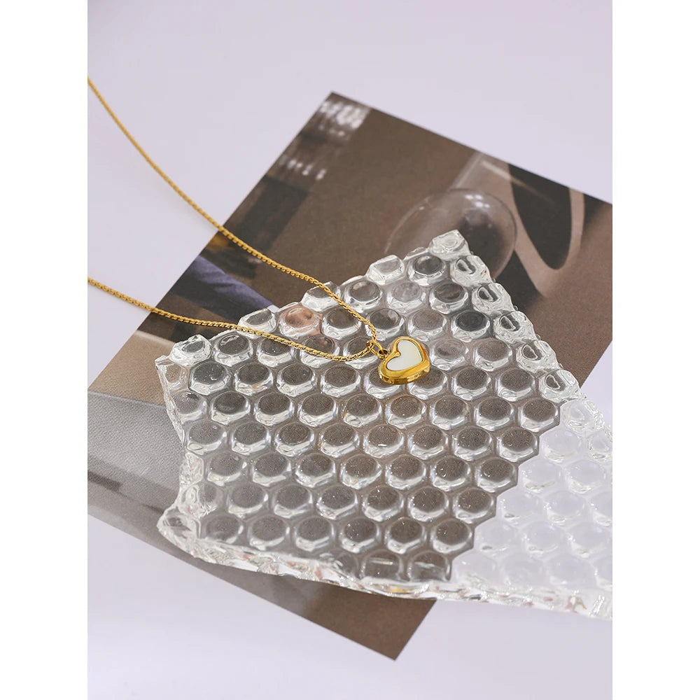 Gold-Plated Stainless Steel Heart Jewelry, Bracelet & Necklace