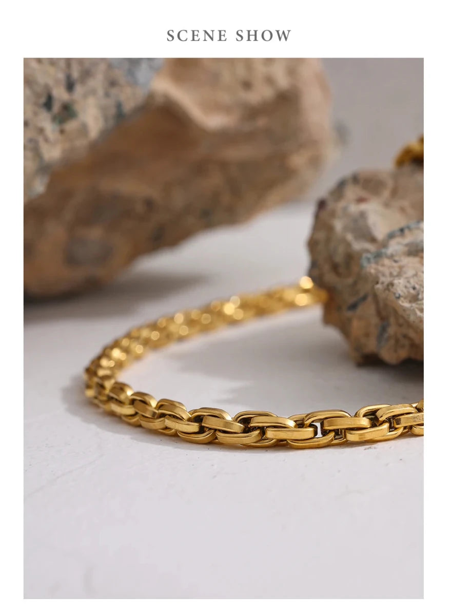 Double Link Chain Necklace & Bracelet | 18K Gold Plated Stainless Steel | The PM Edit