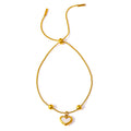 Gold-Plated Stainless Steel Heart Jewelry, Bracelet & Necklace
